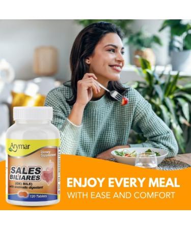 Arymar Sales Biliares Ox Bile with Digestive Enyzmes 120 Tablets - Buy Online on GoSupps.com