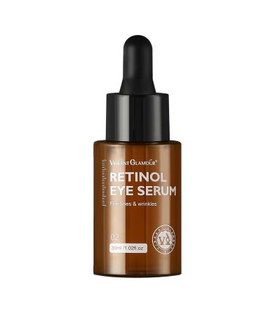 Retinol Eye Serum Anti-Aging with Hyaluronic Acid Vitamin E Ceramide for Dark Circle Fine Lines & Under Eye Bags Visibly Reduces 1.02 fl.oz