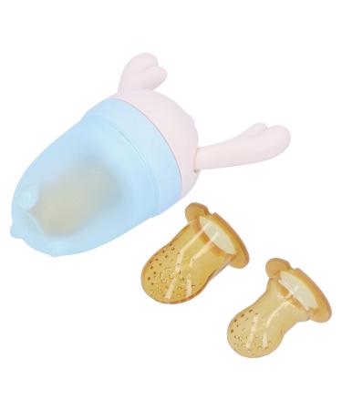 Baby Fruit Food Feeder Pacifier - Silicone Juice & Food Feeder for Toddlers | 3 Sizes Bite Rings | Pink - Buy Online on GoSupps.com