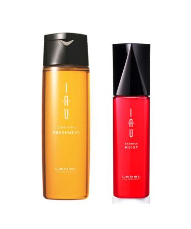 Lebel IAU Cleansing Freshment Hair Shampoo 200ml & Lebel IAU Hair Essence Moist 100ml Set (Green Tea Set)