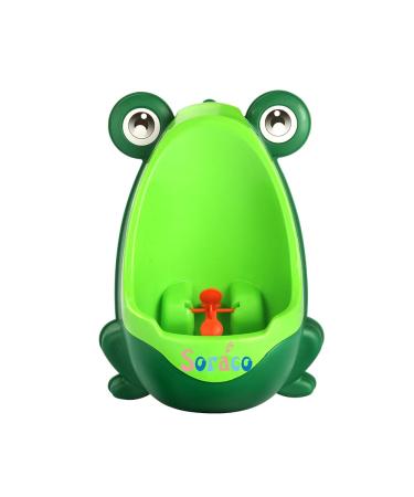 Soraco Frog Potty Training Urinal for Toddler Boys Toilet with Aiming Target-Green Blackish Green