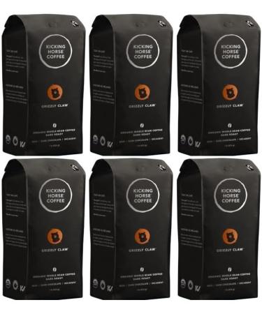 Kicking Horse Coffee grizzly claw Dark Roast Whole Bean 1 lb - Certified Organic Fairtrade Kosher & Kick Ass Dark Roast Whole Bean 1 lb - Certified Organic Fairtrade Kosher Coffee 454.00 g (Pack of 6) Grizzly Claw + Kicking Horse Coffee - Buy Online on GoSupps.com