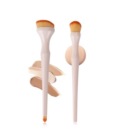 Foundation Concealer Brush Set Double-ended Blending brush for Makeup Face Makeup Brushes for Liquid Powder Concealer Cream Cosmetics (Pink)