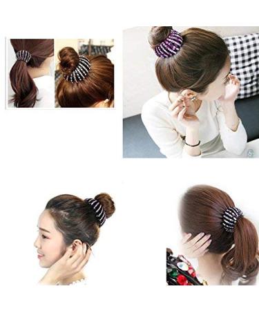 Fancyland Expandable Ponytail Holder & Strass Bun Maker Acrylic Hair Clip for Fast Volume & Stylish Twist Perfect for Ladies & Girls - Buy Online on GoSupps.com