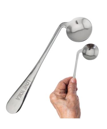 Elderly Elbow Spoon - Angled Eating -Feeding Spoon Utensil - Elder Feed Nursing Utensil Convenient for Elderly Seniors and Disabled Adults Pochy Left Hand - Spoon