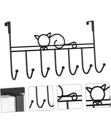 LABRIMP College Essentials 7 Door Hook Towel Hooks Cabinet Hooks Wood Decor Coat Hook Coat Hanger No Trace Bedroom Door Office 42X22CM Black - Buy Online on GoSupps.com