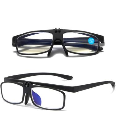 Blue Light Blocking Reading Glasses For Women Men Trendy Flip Cover Readers Anti Eyestrain Glasses(Couleur:Noir Grandeur:1.5x) - Buy Online on GoSupps.com