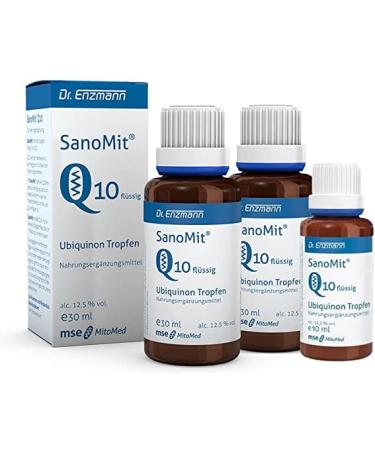 SanoMit fl ssiges Ubiquinon Kaneka Coenzym Q10 (2 x 30ml & 1 x 10ml) Tropfen hochdosiert liposomal vegan Dr Enzmann