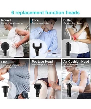 Buy Massage Gun for Deep Tissue Relief - 30 Speeds 6 Heads Electric Hand Massager for Neck & Shoulder - Black (Model 28076) - Buy Online on GoSupps.com