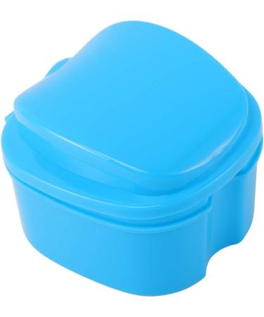 Denture Box for False Teeth & Dental Retainers - Sky Blue Storage Solution with Sieve | International Shipping Available - Buy Online on GoSupps.com