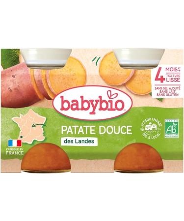 Babybio - Petits pots - Patate Douce - 2x130g - 4+ mois - BIO - Lot de 6 Patate douce 2x130g (lot de 6) - Buy Online on GoSupps.com