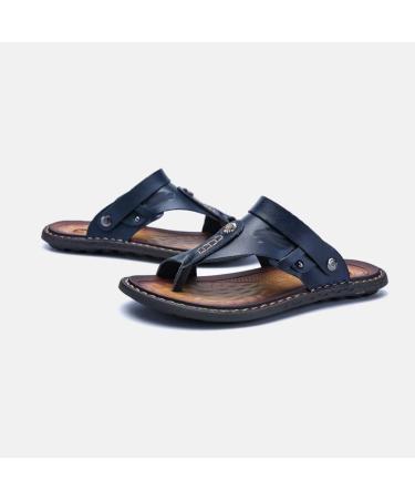Buy Men's Real Leather Flip Flops - Trendy Anti-Slip Leisure Shoes | Classic Massage Beach Slippers - Size 9.5 | International Shipping - Buy Online on GoSupps.com
