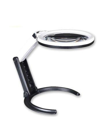 Handheld Desktop Multi-Function Collapsible Magnifier 5 Times LED Light Old Man Reading Magnifying Glass Made in China