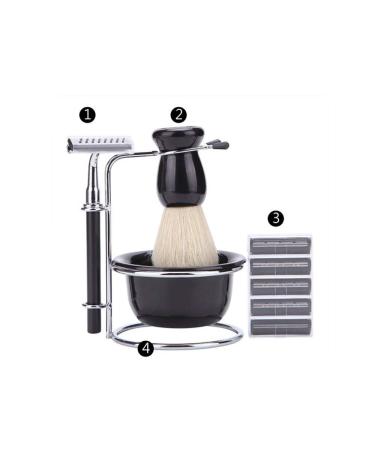 Perfect Brush Shaving and Stand Kit Set Men for Stainless Cup Shaving Steel Brush Razor Women (White One Size) One Size White