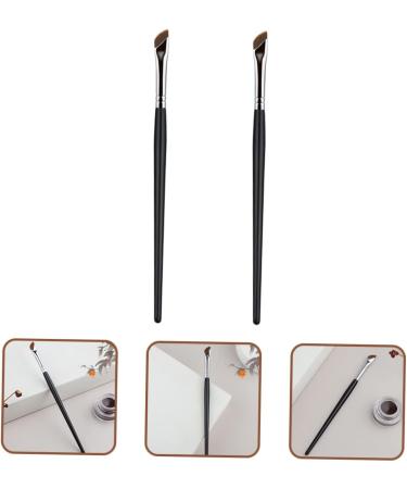 Baluue 2pcs Eyebrow Brush Flat Eyeliner Brush Concealer Brush Flat Tapered Brush Angled Brush Wood - Buy Online on GoSupps.com