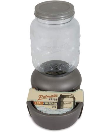Petmate Mason Inspired Replendish Gravity Waterer 0.5-4 Gallons in Silver - Ideal Water Dispenser for Dogs and Cats - Buy Online on GoSupps.com
