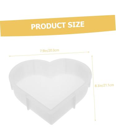 NUOBESTY Love Silicone Mold Decor Heart Shaped Epoxy Resin Molds Home Supply Household Products Multifunction White 21.1X20.3cm - Buy Online on GoSupps.com
