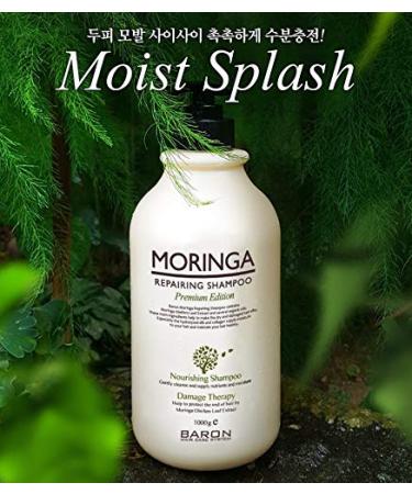 Buy BARON Moringa Hair Treatment Repairing Shampoo 1000ml | Premium Edition for Dry & Damaged Hair - International Shipping Available - Buy Online on GoSupps.com