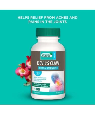 Laboratoire Suisse Devil s Claw Joint Pain Relief - Devil s Claw & Glucosamine 100 Capsules - Buy Online on GoSupps.com