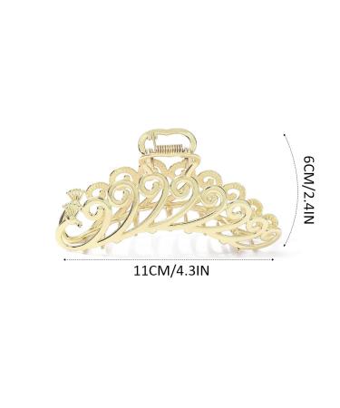 Gold Shark Hair Claw Clips - Metal Barrettes for Women and Girls (2PCS) - Buy Online on GoSupps.com