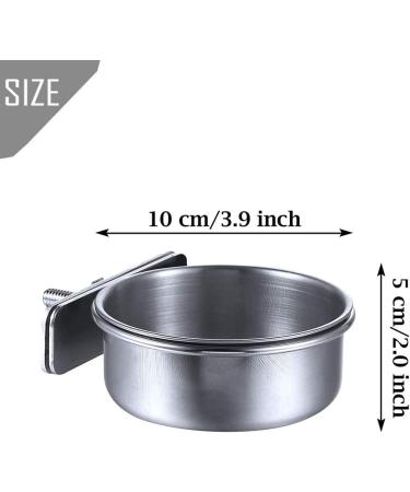 Kathson 2 Pack Bird Feeding Cups with Clamp Holder - Stainless Steel Cage Hanging Bowl for Parrot Food & Water - Ideal for Parakeet, Cockatiels, Conure, Budgies, Lovebird, Finch - Buy Online on GoSupps.com