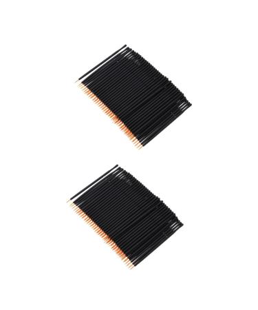FOMIYES 200 Pcs Makeup Tools Eyeliner Brush Applicator Girl mediumx2pcs Blackx2pcs