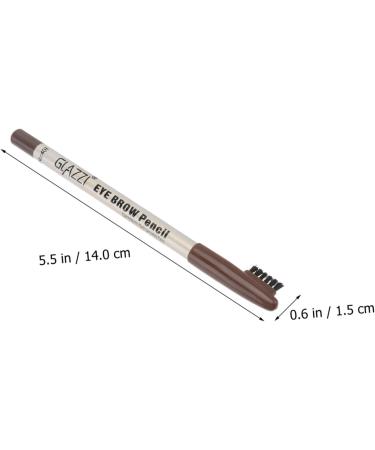 CANIGHT 12pcs Cosmetic Supplies Brow Pencil Brush Coffee Eyebrow Pencil Powder Wood - Buy Online on GoSupps.com