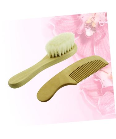 Beavorty 2pcs Baby Hair Brush and Comb Set - Gentle Hair Cleaning for Toddlers | Wooden Shower Brush for Babies - Buy Online on GoSupps.com