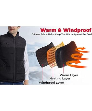 DELADOLA USB Heated Vest - Electric Winter Jacket for Outdoor Activities - XXL - Buy Online on GoSupps.com