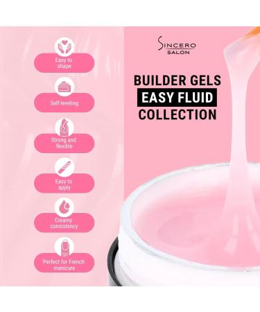 SINCERO SALON Builder Gel Easy Fluid - Misty Nude - Ideal Nail Builder Gel for French Manicures - Nail Extension Gel - Hard Gel Nail Builder LED UV - Semi-Permanent Nail Strengthener UV Gel - 15ml - Buy Online on GoSupps.com