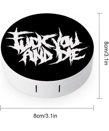 Portable Contact Lens Case with Mirror - Stylish 'Fuck You and Die' Travel Box - Buy Online on GoSupps.com