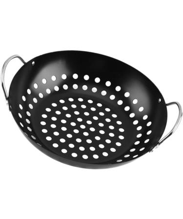 Toddmomy 2pcs Portable Round Baking Pan Non Stick Fry Pan Grill Trumpet Accessories Camping Accessories Baking Dishes for Oven Household BBQ Pan BBQ Supplies Vegetable with Holes Iron Tool - Buy Online on GoSupps.com