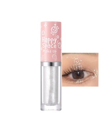 Liquid Glitter Eyeshadow - Metallic Matte White Pearl Eyeshadow Stick Eyeliner - Shimmer Smoky Long Lasting Sparkly Eye Make-up - Diamond Waterproof Quick Drying Glitter Eyeshadow(White Diamond Pearl)