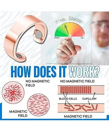 4PCs HealthGO Magnetic Blood Pressure Control & Sugar Regulator Ring - Adjustable Therapeutic Bracelet for Lymph Drainage - Buy Online on GoSupps.com
