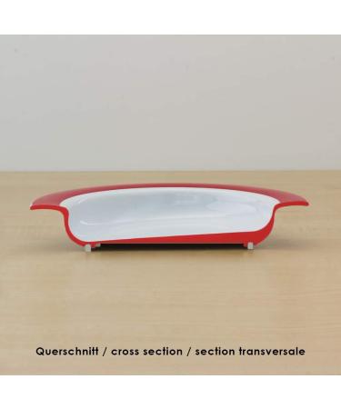 Ornamin Tilt-Trick Bowl 15.5 cm - Red | Anti-Slip Melamine Plate for Independent Eating | Ideal Feeding Aid - Buy Online on GoSupps.com
