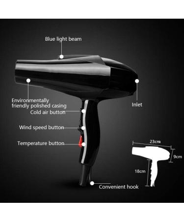 2100W Hair Dryer Hair Dryer Professional Ionic Salon Hairdryer with Nozzle Powerful AC Motor 3 Heat Settings and 2 Speed Ionic Conditioning to Protect Hair and Increase Shine Low Noise Small Gift - Buy Online on GoSupps.com
