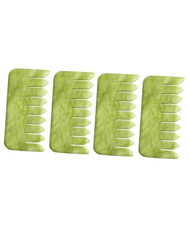 JECOMPRIS 4 pieces Jade massage Kamm Face massage roller brush for head massage hair washing comb face scooter face massage device skin care tools guascha cosmetics natural jade scrollrad 8.2x4x0.4cmx2pcs Gr nx2stk
