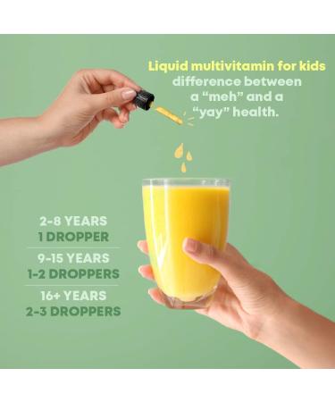 Herbs Vegan Toddler Multivitamin Liquid Drops for Overall Health Support - 30 Servings - Buy Online on GoSupps.com