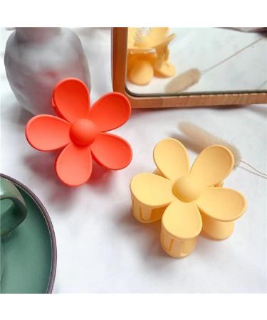 Matte Jelly Flower Hair Clips Set - 7 Pcs Colorful Nonslip Large Hair Claw for Women | Strong Hold Hair Clips for Thin Hair - Buy Online on GoSupps.com