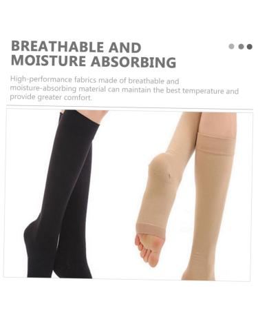 Buy Women's Open Toe Compression Socks | Calf Sleeve Stockings for Travel & Comfort - Buy Online on GoSupps.com
