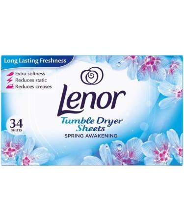 Lenor 6 x 34 pack Tumble Dryer Sheets With Welari Thank You Card Fresh Laundry Fragrance Spring Blue Clothes Washing Scent (204sheets) - Buy Online on GoSupps.com