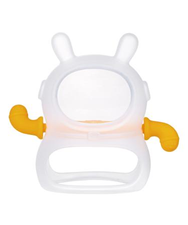 Space Rabbit Gloves Teether  Anti-Drop Silicone Baby Teether Toy for 3+ Months Infants  Baby Chew Toys for Sucking Needs  BPA-Free (Translucent+Yellow)
