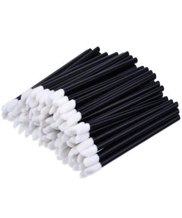 100Pcs Disposable Lip Brushes & Applicators - Lipstick Gloss Wands for Makeup & Testing - Black - Buy Online on GoSupps.com