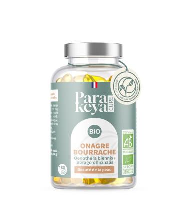 Onagre & Bourrache Bio 500 mg - 180 capsules - Beaut de la peau & apport en acides gras essentiels - Compl ment alimentaire 180 unit (Lot de 1)