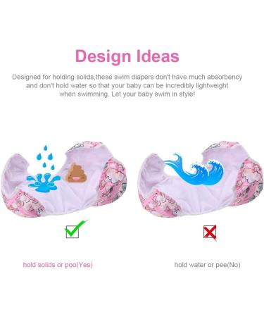 Vicloon Baby Swimming Trousers - Reusable Adjustable Swimming Diaper for 0-3 Years - Pink Unicorn & Blue Mermaid Tail (2-Pack) - Buy Online on GoSupps.com