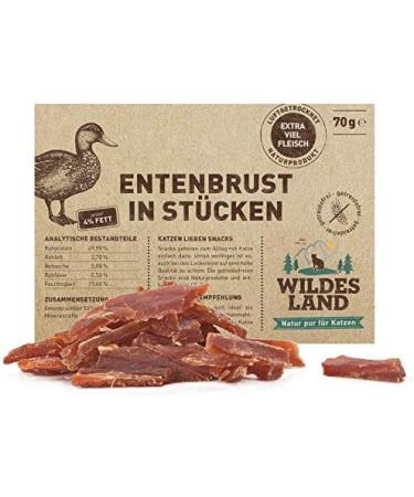Wild Land Duck Breast for Cats - 70g Natural Treats | High Meat Low Fat Kausnack | Healthy & Fresh Reward - Buy Online on GoSupps.com