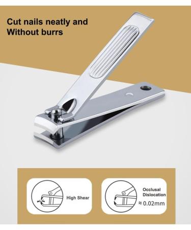 Nail Clipper Set - Stainless Steel Manicure & Toenail Clippers Nail File & Earpick - Durable Yellow Nail Care Kit - Buy Online on GoSupps.com