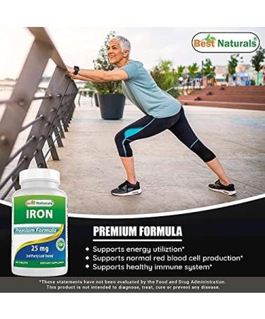 Best Naturals Iron Bisglycinate Supplement 25mg - 180 tablets - Gentle on Stomach, Non-Constipating - Buy Online on GoSupps.com