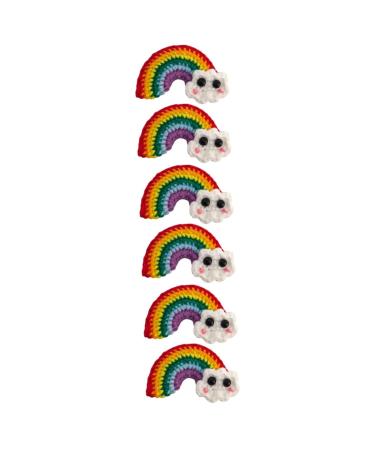 minkissy 3 Pairs Rainbow Barrettes Wool Yarn Hair Accessories Wool Felt Rainbow Charm Felt Rainbow Applique Hair Bow Hair Accessories for Kids Girl Hair Decor Props Alloy Cartoon Child