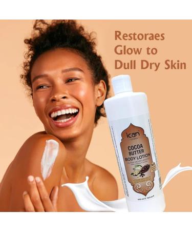 ican London Natural Cocoa Butter Ultra Moisturising Body Lotion With Vitamin E And Aloe Extract 500ml - Buy Online on GoSupps.com